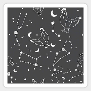 Black Space Stars Constellation Cosmos Astronomy Chicken Lover Sticker